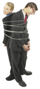 couple tied up in knots2 136x300 - What Frowning Reveals About the Stress Level of Your Marriage